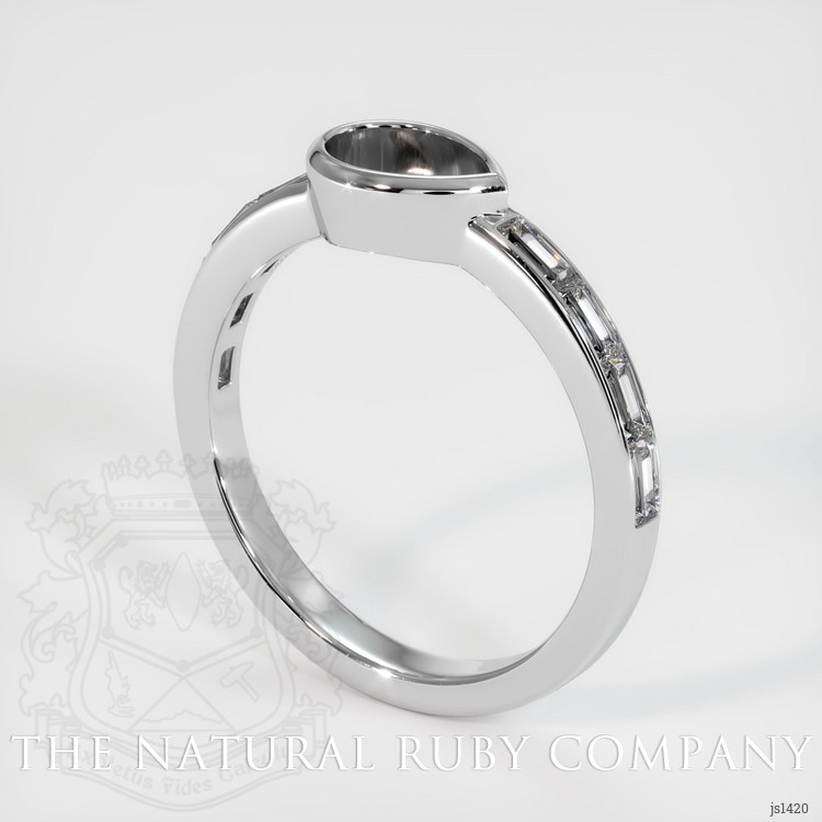 18K White Gold Accent Stones Ring Setting