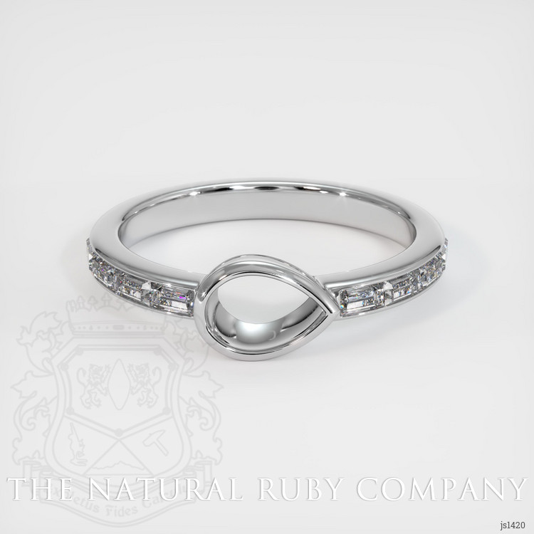18K White Gold Accent Stones Ring Setting