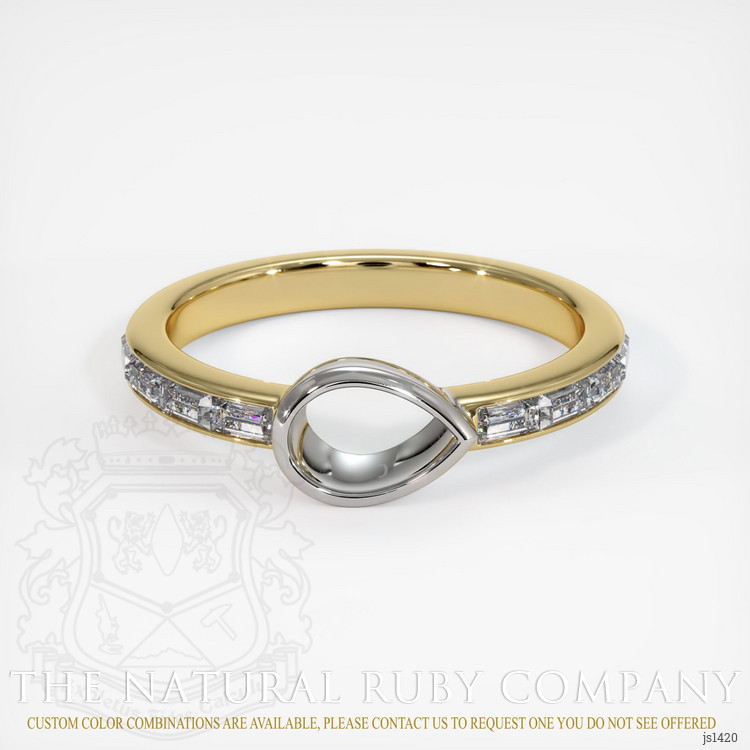 14K White & Yellow Accent Stones Ring Setting