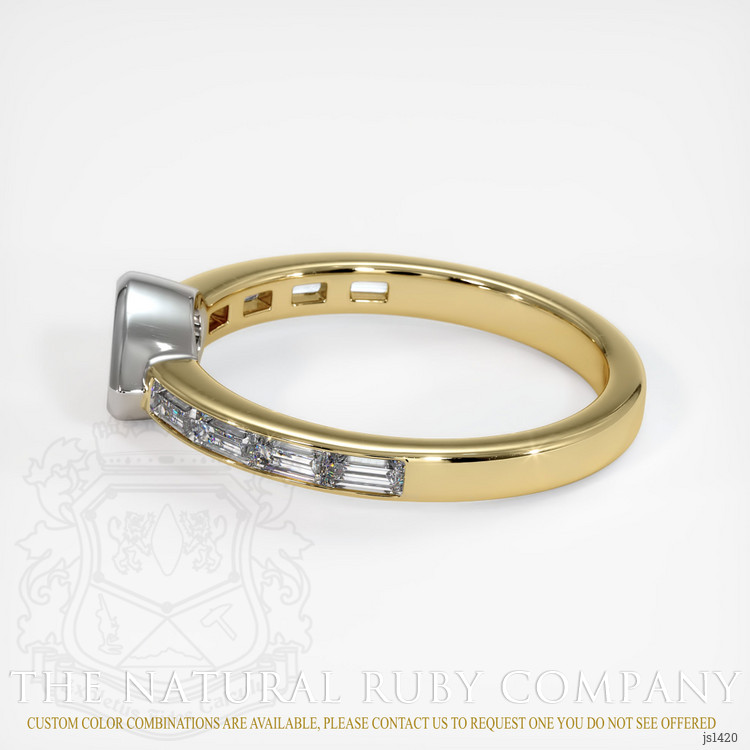 14K White & Yellow Accent Stones Ring Setting