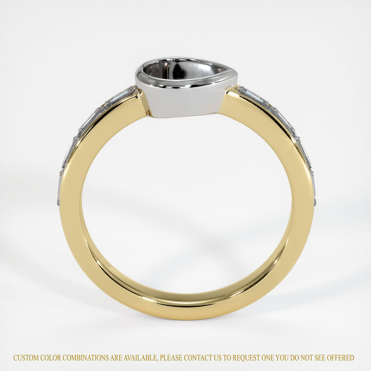 14K White & Yellow Accent Stones Ring Setting