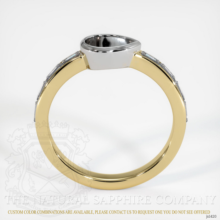 14K White & Yellow Accent Stones Ring Setting