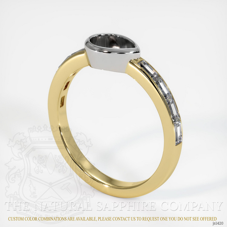 18K White & Yellow Accent Stones Ring Setting