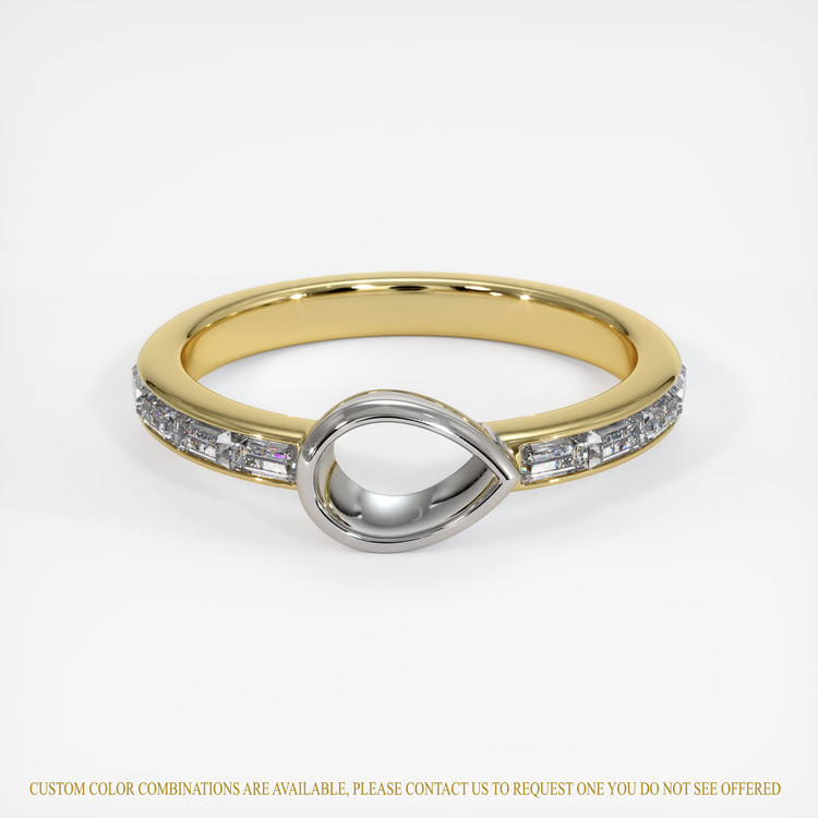 18K White & Yellow Accent Stones Ring Setting