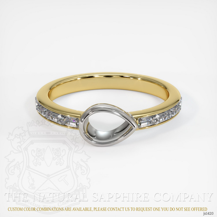 18K White & Yellow Accent Stones Ring Setting