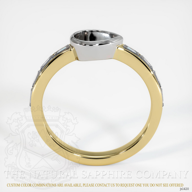 18K White & Yellow Accent Stones Ring Setting