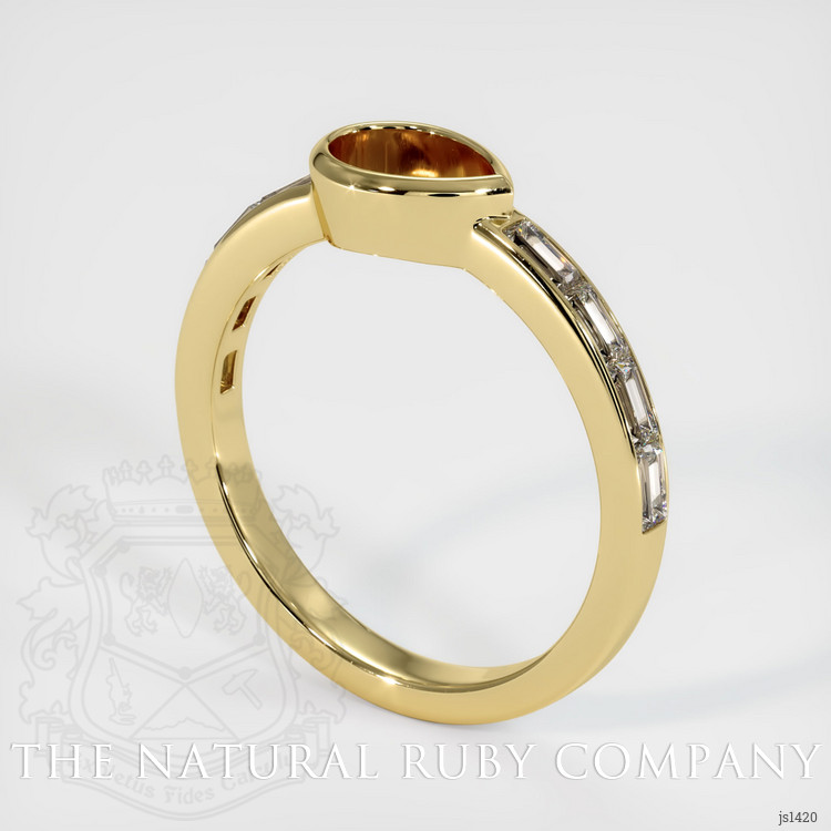 18K Yellow Gold Accent Stones Ring Setting