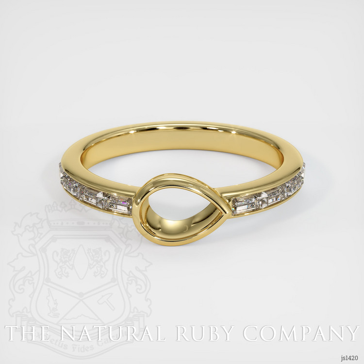 18K Yellow Gold Accent Stones Ring Setting