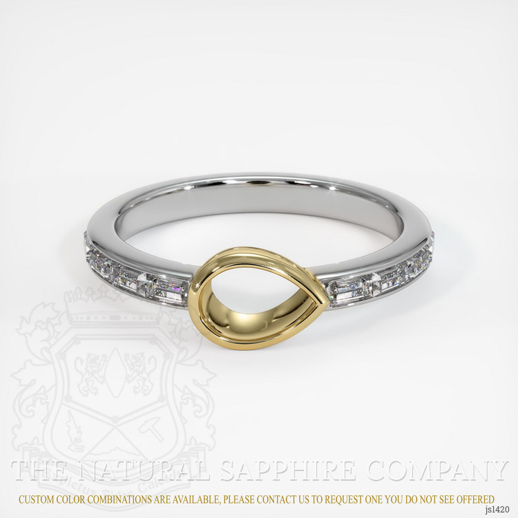 14K Yellow & White Accent Stones Ring Setting
