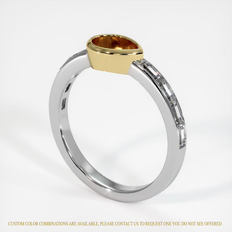 18K Yellow & White Accent Stones Ring Setting