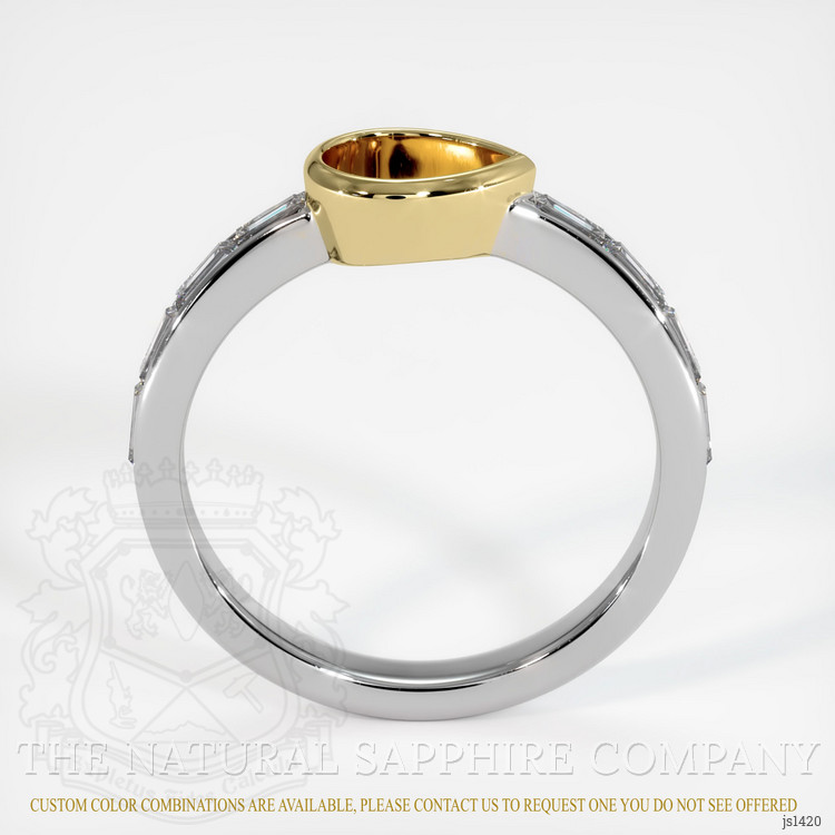 18K Yellow & White Accent Stones Ring Setting