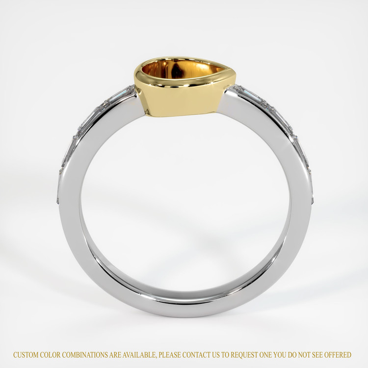 18K Yellow & White Accent Stones Ring Setting
