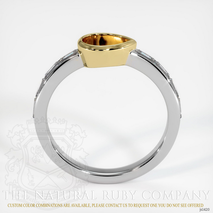 18K Yellow & White Accent Stones Ring Setting