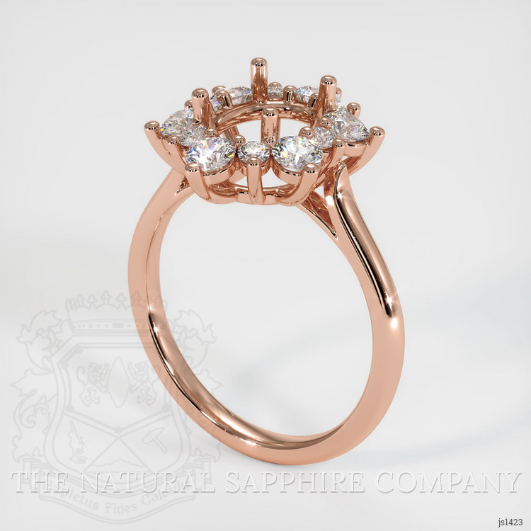 14K Rose Gold Halo Ring Setting