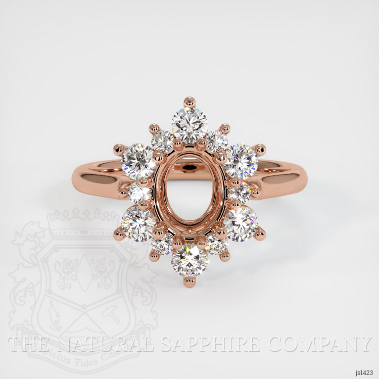 14K Rose Gold Halo Ring Setting