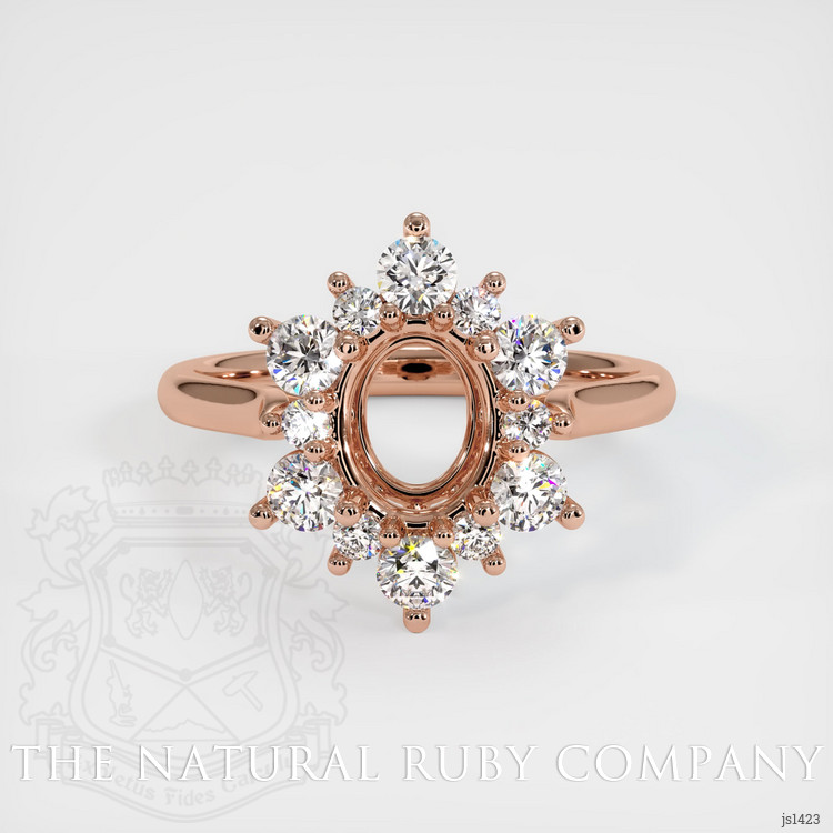 14K Rose Gold Halo Ring Setting