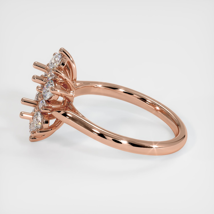 14K Rose Gold Halo Ring Setting