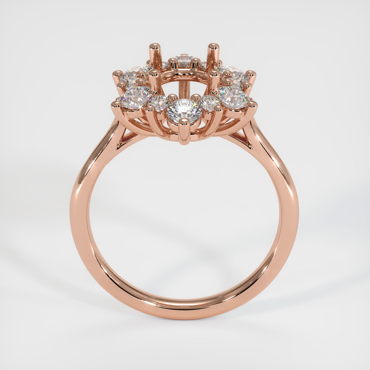 14K Rose Gold Halo Ring Setting