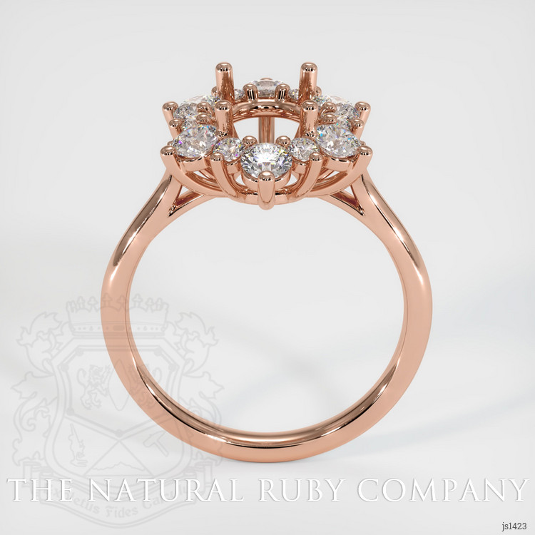 14K Rose Gold Halo Ring Setting