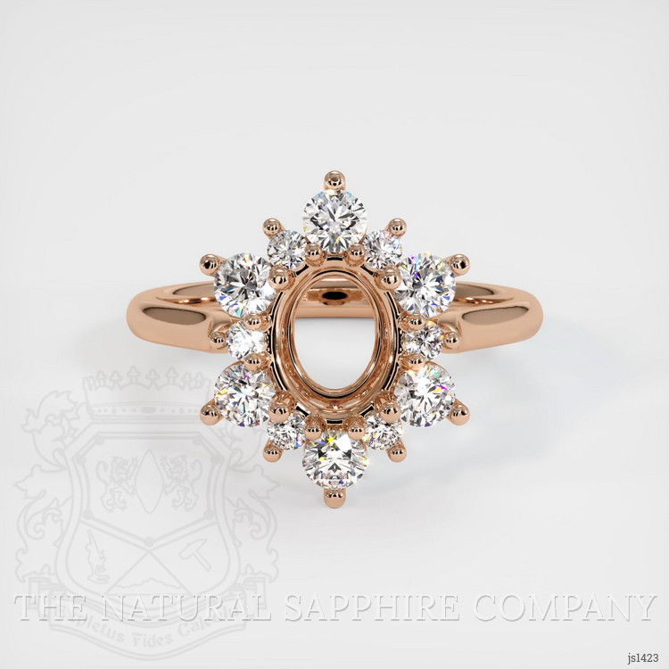 18K Rose Gold Halo Ring Setting