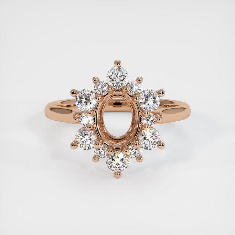 18K Rose Gold Halo Ring Setting