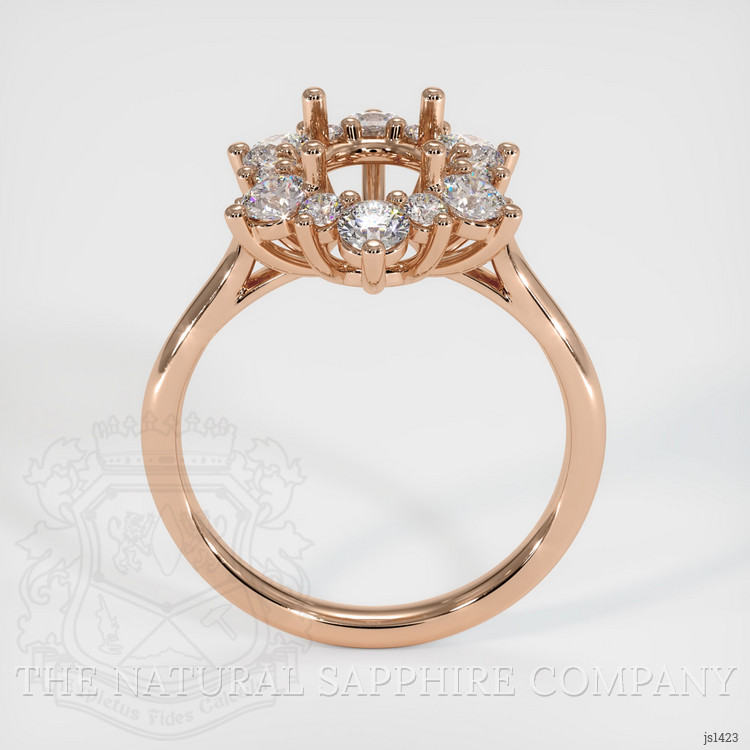 18K Rose Gold Halo Ring Setting