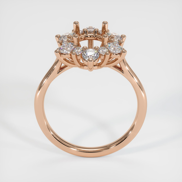 18K Rose Gold Halo Ring Setting
