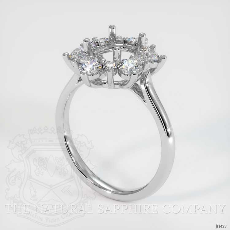 10K White Gold Halo Ring Setting
