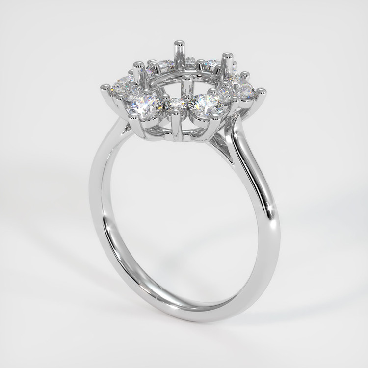 10K White Gold Halo Ring Setting