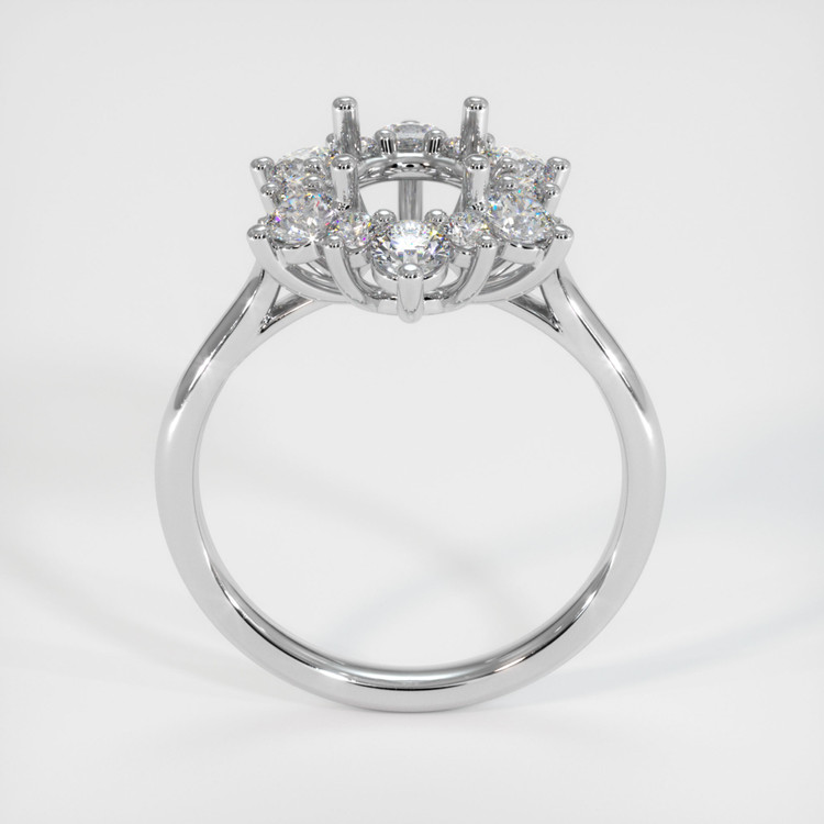 10K White Gold Halo Ring Setting