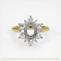14K White & Yellow Halo Ring Setting Image