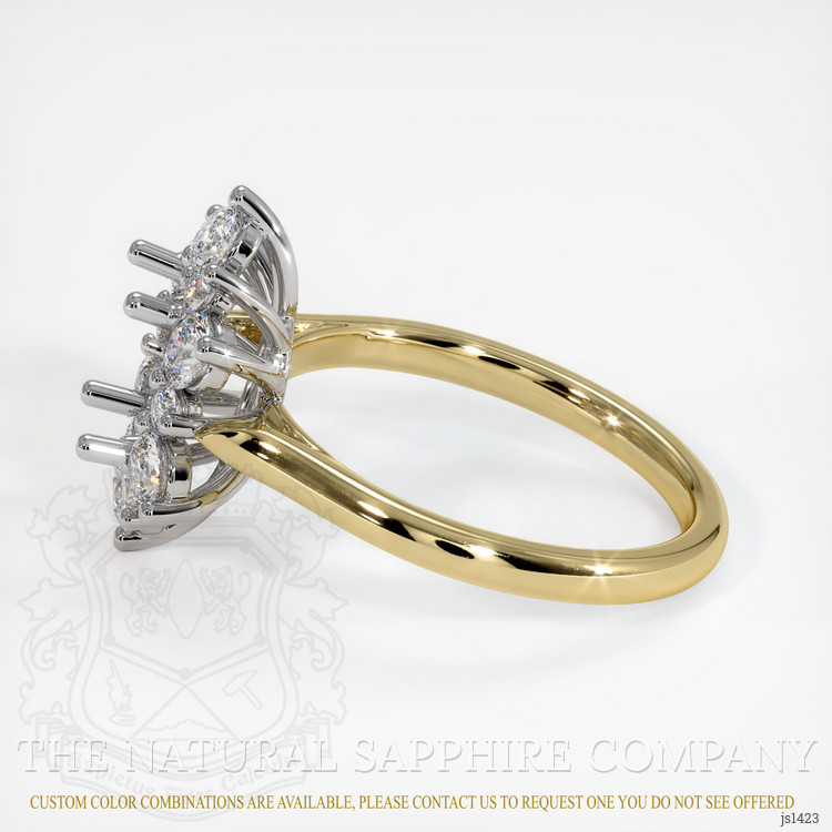 14K White & Yellow Halo Ring Setting