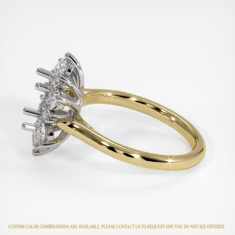 14K White & Yellow Halo Ring Setting
