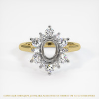 18K White & Yellow Halo Ring Setting Image