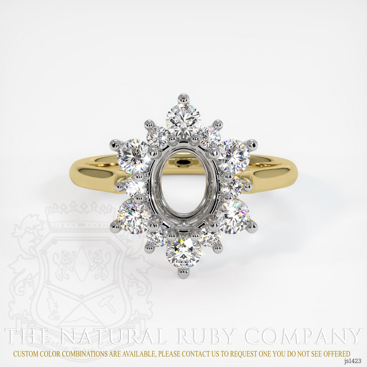 18K White & Yellow Halo Ring Setting