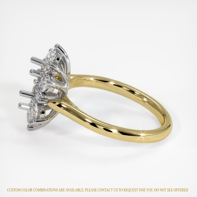 18K White & Yellow Halo Ring Setting