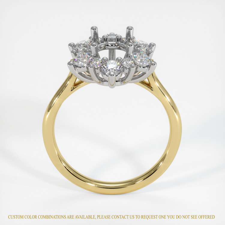 18K White & Yellow Halo Ring Setting