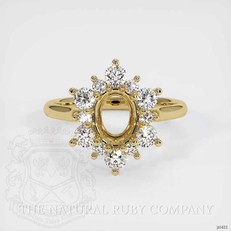 10K Yellow Gold Halo Ring Setting