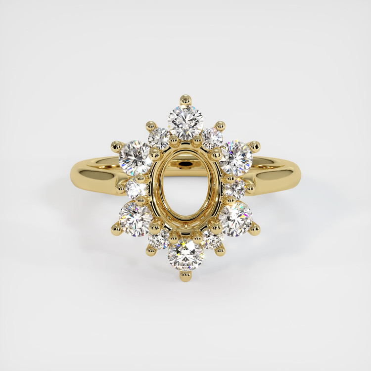 14K Yellow Gold Halo Ring Setting