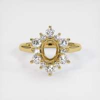 18K Yellow Gold Halo Ring Setting Image