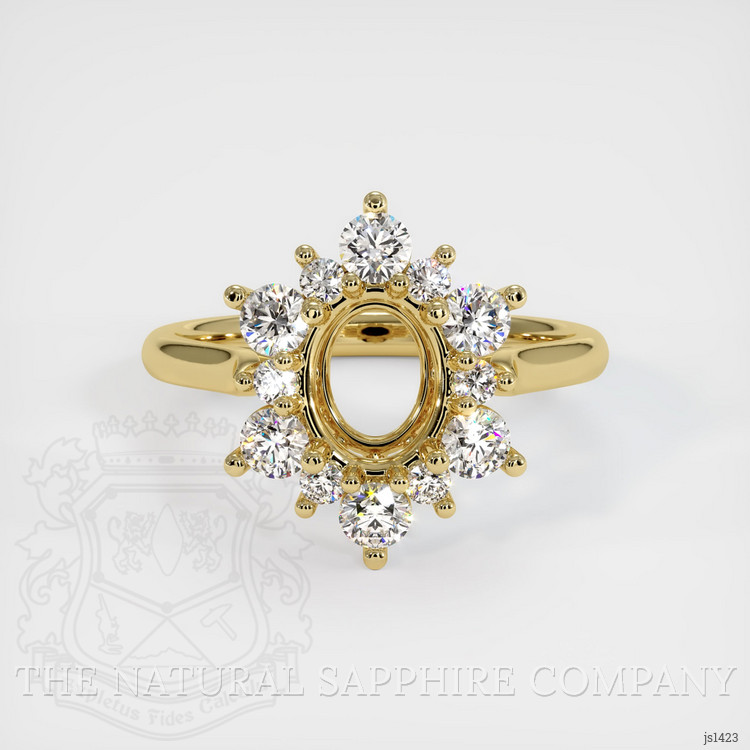 18K Yellow Gold Halo Ring Setting