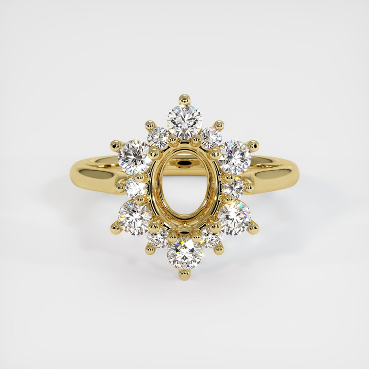 18K Yellow Gold Halo Ring Setting