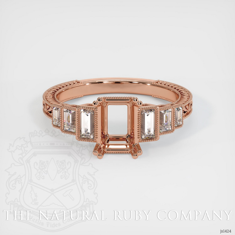 14K Rose Gold Antique Style Ring Setting
