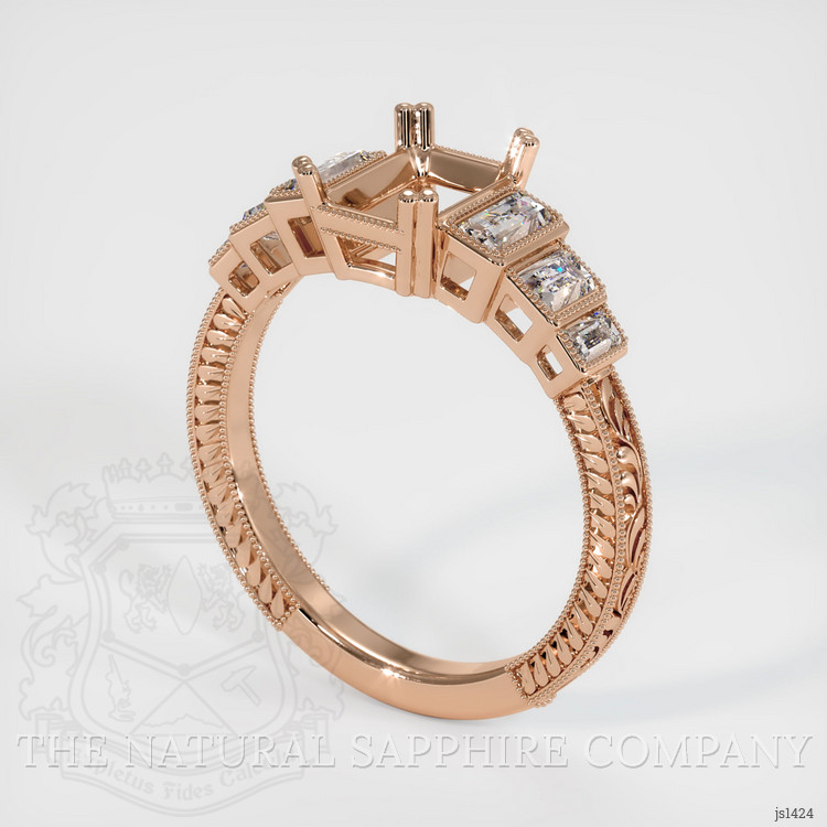 18K Rose Gold Antique Style Ring Setting