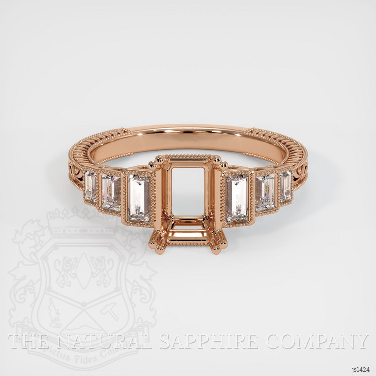 18K Rose Gold Antique Style Ring Setting