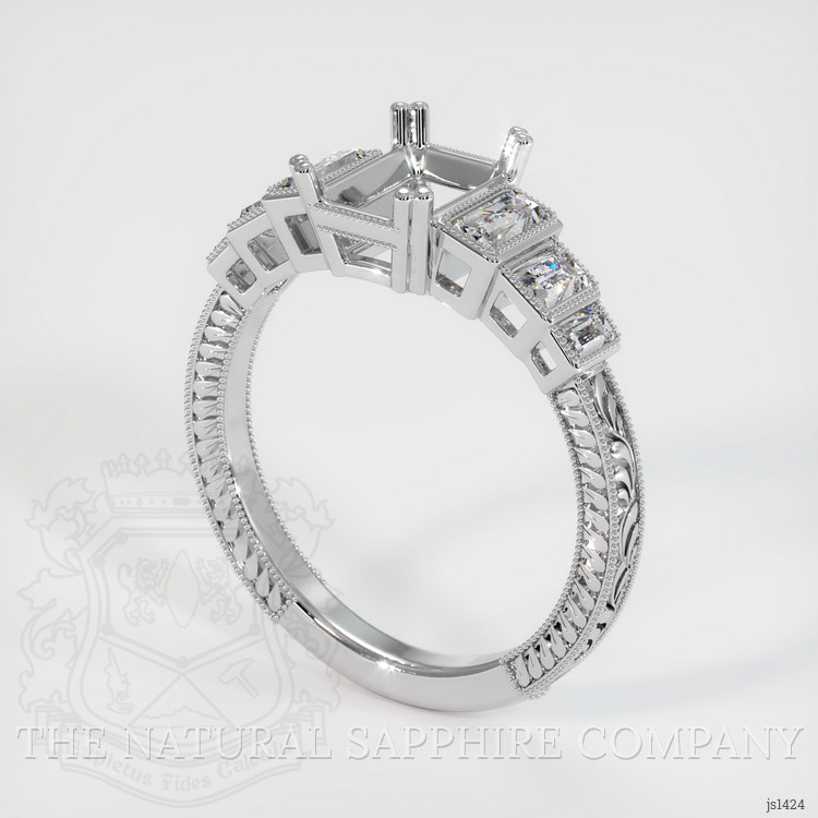 10K White Gold Antique Style Ring Setting