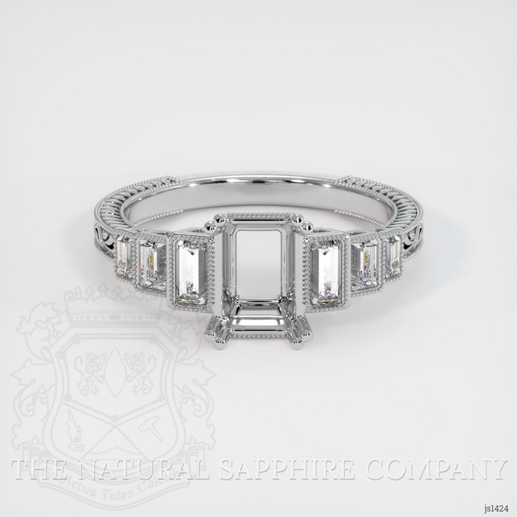 14K White Gold Antique Style Ring Setting