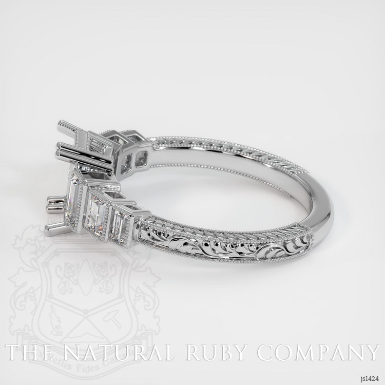14K White Gold Antique Style Ring Setting