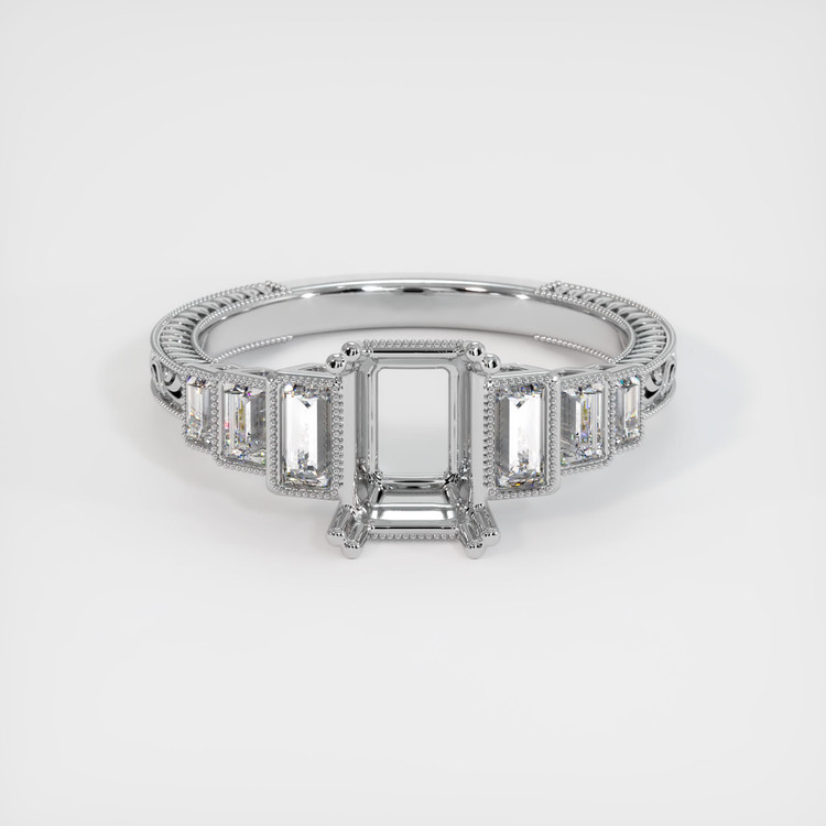 18K White Gold Antique Style Ring Setting