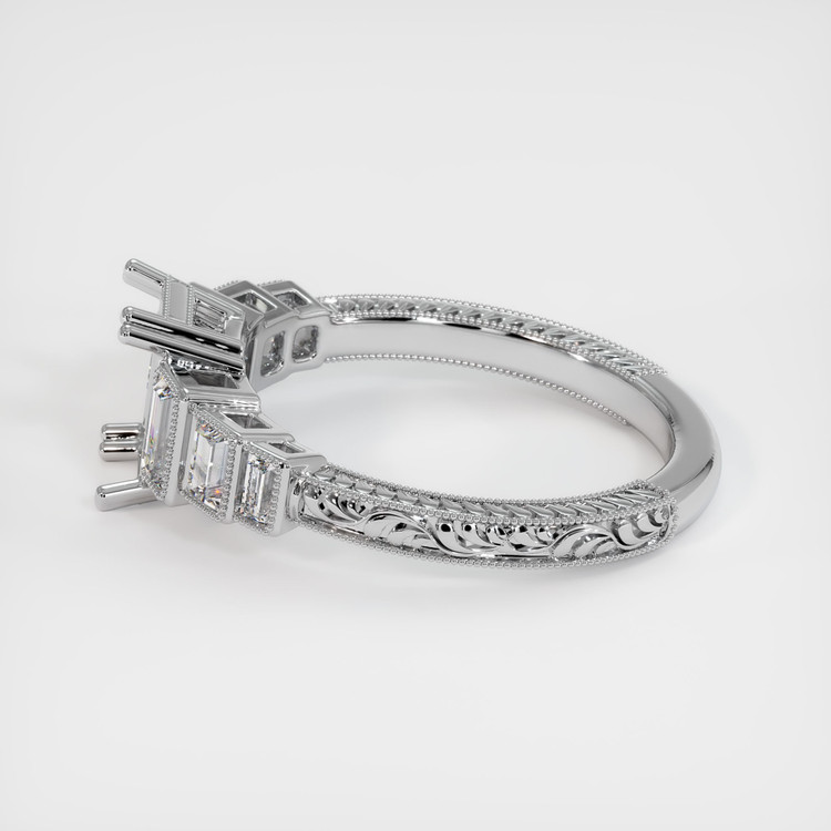 18K White Gold Antique Style Ring Setting